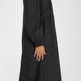 Cotton lace midi dress - Black
