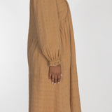 Cotton lace midi dress - Sand