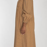 Cotton lace midi dress - Sand