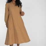 Cotton lace midi dress - Sand
