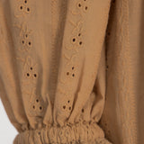 Cotton lace midi dress - Sand