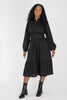Shirt cotton lace midi dress - Black