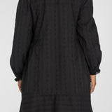 Cotton lace short dress - Black