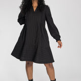 Cotton lace short dress - Black