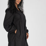 Cotton lace short dress - Black