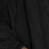 Cotton lace short dress - Black