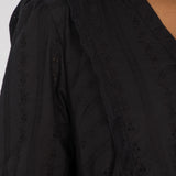 Cotton lace short dress - Black