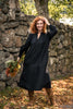 Cotton lace midi dress - Black