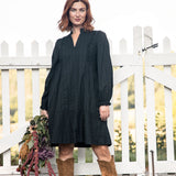 Cotton lace short dress - Black