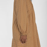 Cotton lace short dress - Sand