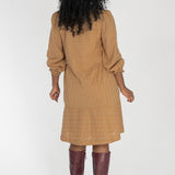 Cotton lace short dress - Sand