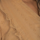Cotton lace short dress - Sand