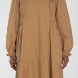 Cotton lace short dress - Sand