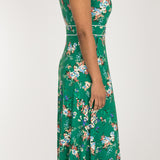 Picot pocket midi jersey dress - Green