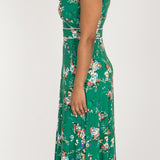 Picot pocket midi jersey dress - Green