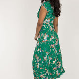Picot pocket midi jersey dress - Green