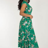 Picot pocket midi jersey dress - Green