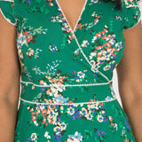 Picot pocket midi jersey dress - Green