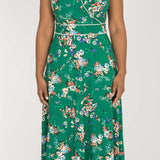 Picot pocket midi jersey dress - Green