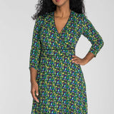 Picot pocket short jersey dress - Navy