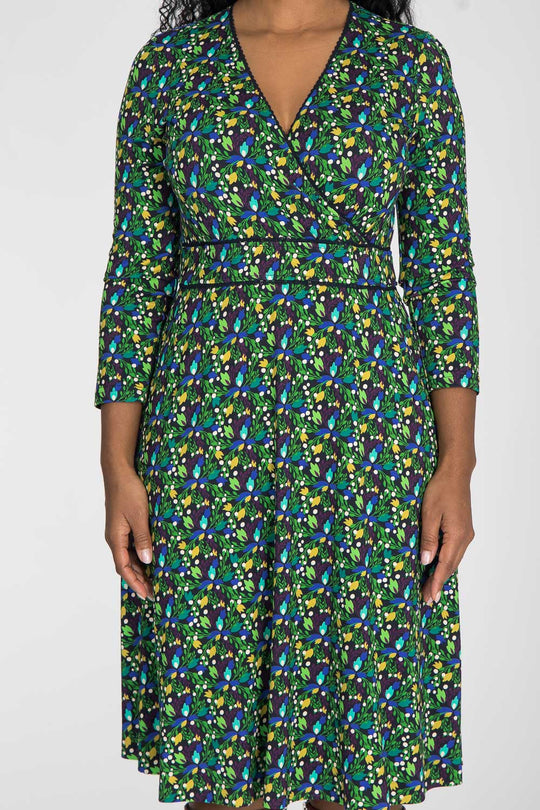 Picot pocket short jersey dress - Navy