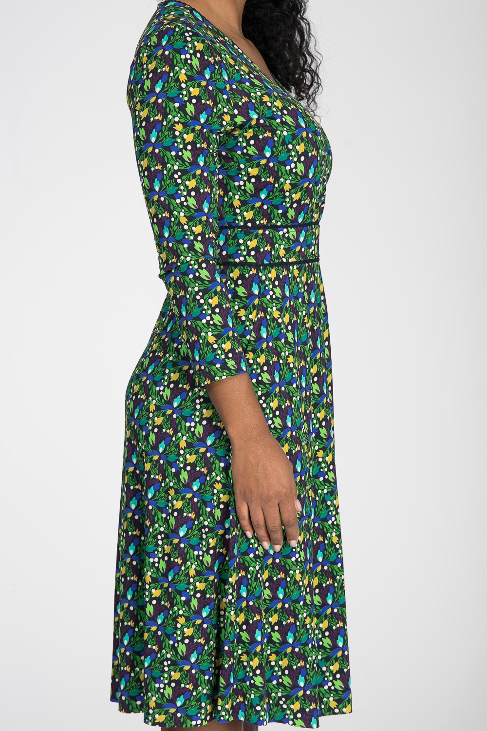Picot pocket short jersey dress - Navy