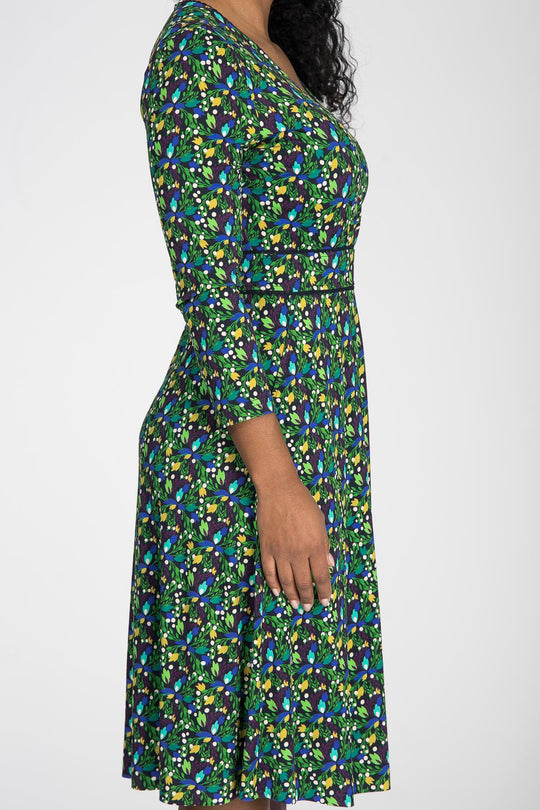 Picot pocket short jersey dress - Navy