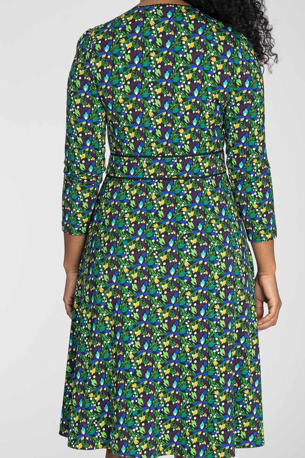 Picot pocket short jersey dress - Navy