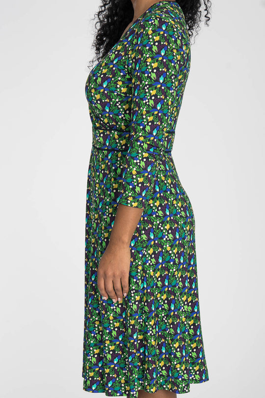 Picot pocket short jersey dress - Navy
