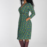 Picot pocket short jersey dress - Navy