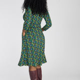 Picot pocket short jersey dress - Navy