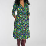 Picot pocket short jersey dress - Navy