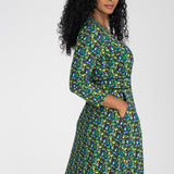 Picot pocket short jersey dress - Navy