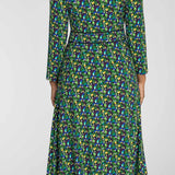 Picot pocket midi jersey dress - Navy