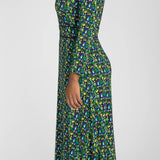 Picot pocket midi jersey dress - Navy