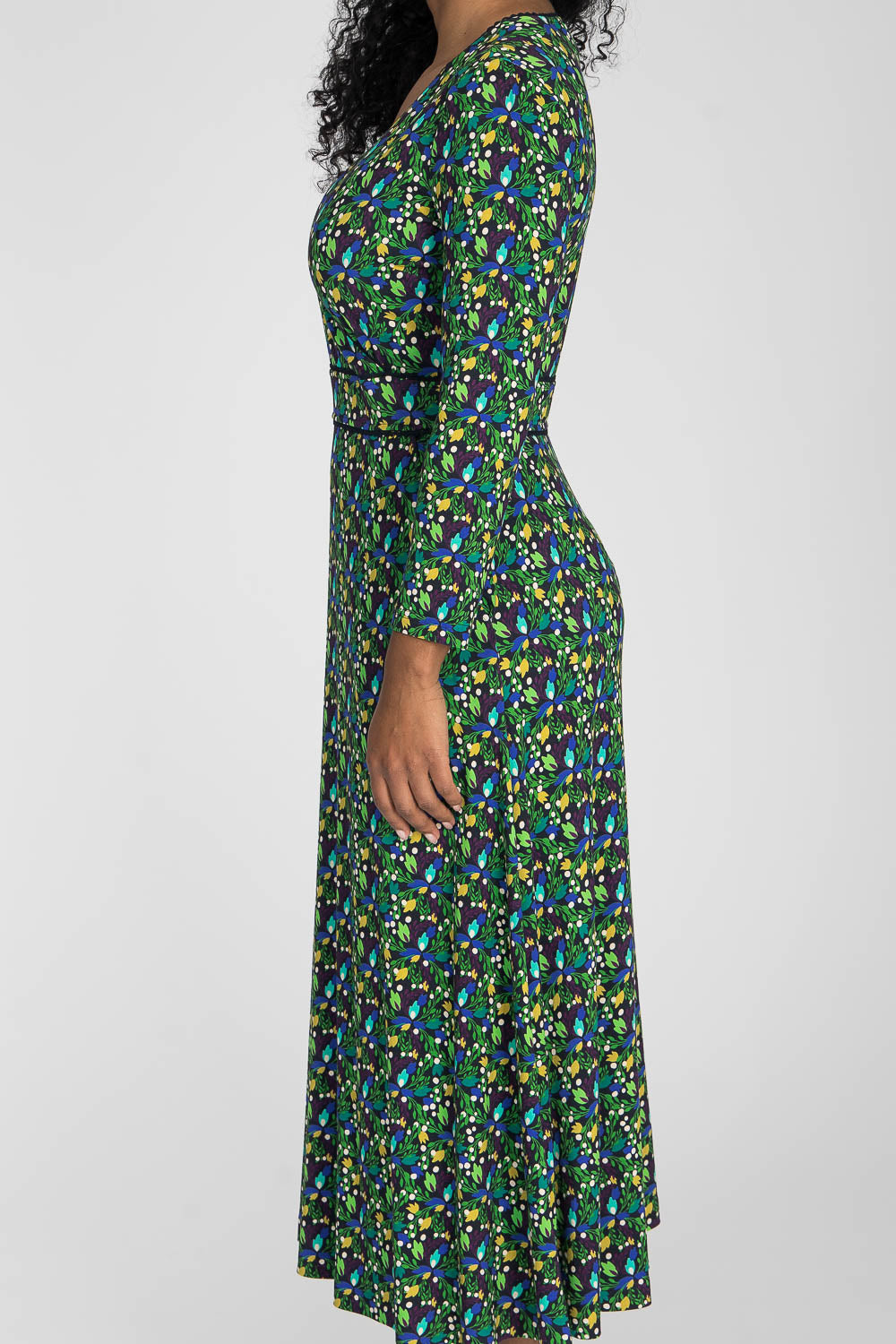 Picot pocket midi jersey dress - Navy