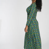 Picot pocket midi jersey dress - Navy
