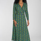 Picot pocket midi jersey dress - Navy
