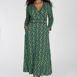 Picot pocket midi jersey dress - Navy