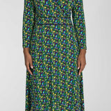 Picot pocket midi jersey dress - Navy