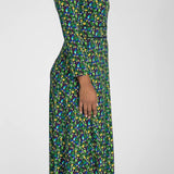 Picot pocket midi jersey dress - Navy