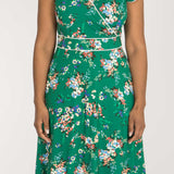 Picot pocket short jersey dress - Green