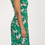 Picot pocket short jersey dress - Green