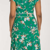 Picot pocket short jersey dress - Green