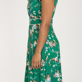 Picot pocket short jersey dress - Green