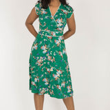 Picot pocket short jersey dress - Green