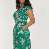 Picot pocket short jersey dress - Green