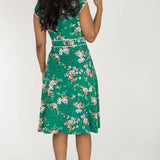 Picot pocket short jersey dress - Green
