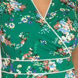 Picot pocket short jersey dress - Green