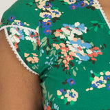 Picot pocket short jersey dress - Green